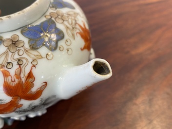 A Chinese iron-red and gilt-decorated 'carps' teapot and cover, Yongzheng