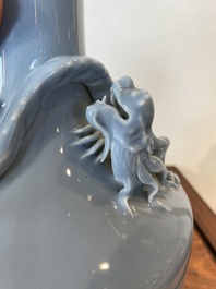 A Chinese monochrome clair-de-lune-glazed vase, Yongzheng mark, Republic