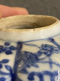 A Chinese blue and white teapot with a phoenix-shaped spout, Kangxi