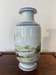A Chinese famille rose 'musicians' vase, Hongxian mark, Republic