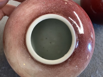 Twee Chinese waterpotten met flamb&eacute;-glazuur, 19e eeuw