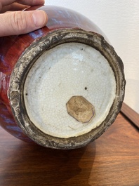 A large Chinese flamb&eacute;-glazed vase, 18/19th C.
