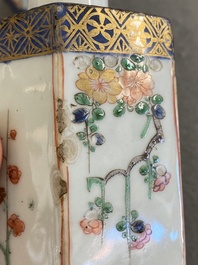 Een paar Chinese hexagonale famille verte theebussen, Kangxi