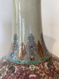 Two Chinese famille rose bottle vases, Hongxian mark, Republic