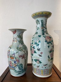 Two Chinese famille rose vases, 19th C.