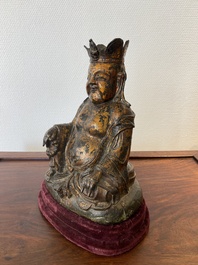 A Chinese gilt bronze crowned Buddha, Ming