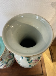 Two Chinese famille rose vases, 19th C.