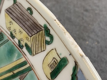 A Chinese famille verte &lsquo;narrative subject&rsquo; dish, Kangxi