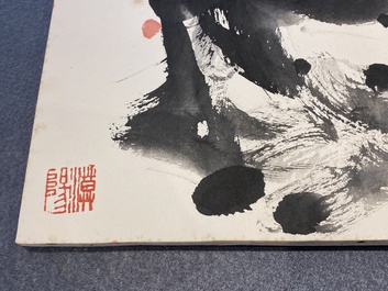 Chinese school: An album of twelve paintings with signatures of celebrities, a.o. Zhao Shaoang 趙少昂, ink and colour on paper, dated 1944