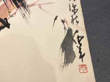 Chinese school: An album of twelve paintings with signatures of celebrities, a.o. Zhao Shaoang 趙少昂, ink and colour on paper, dated 1944