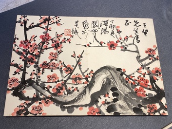 Chinese school: An album of twelve paintings with signatures of celebrities, a.o. Zhao Shaoang 趙少昂, ink and colour on paper, dated 1944