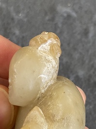 A Chinese jade sculpture of a boy, 18/19th C.