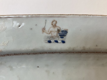 A Chinese famille rose armorial 'Hotham impaling Morley' dish, Qianlong