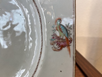 A Chinese famille rose armorial 'Hotham impaling Morley' dish, Qianlong