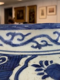 A large Chinese blue and white 'pheasant' jar, Ming