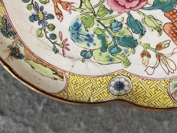 A Chinese Canton spice box and a four-lobed dish, Yongzheng/Qianlong