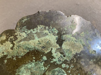 Two Chinese bronze mirrors, Tang or later