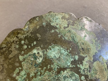 Two Chinese bronze mirrors, Tang or later