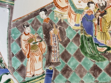 A Chinese famille verte &lsquo;narrative subject&rsquo; dish, Kangxi