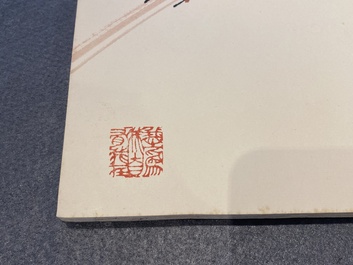 Chinese school: An album of twelve paintings with signatures of celebrities, a.o. Zhao Shaoang 趙少昂, ink and colour on paper, dated 1944