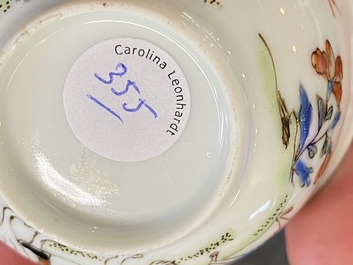 A Chinese famille rose 'elephant rider' cup and saucer, Yongzheng
