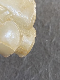 A Chinese jade sculpture of a boy, 18/19th C.