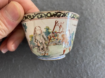A Chinese Canton enamel 'foreigners' wine cup, Yongzheng