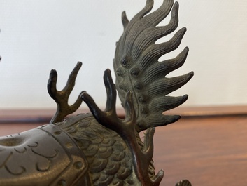 Een Chinese bronzen qilin, wellicht Kangxi