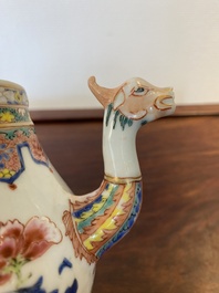 A Chinese famille rose teapot with dragon spout, Yongzheng/Qianlong