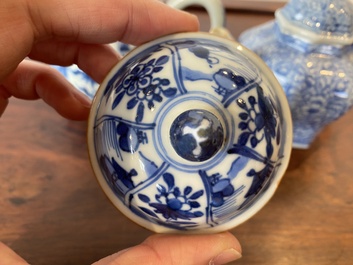Two Chinese blue and white teapots and covers, Kangxi