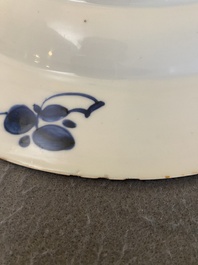 A Chinese Dutch market blue and white armorial dish with the arms of 'Pelgrom', Kangxi