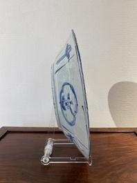 A Chinese blue and white kraak porcelain dish, Wanli