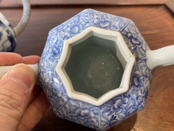 Two Chinese blue and white teapots and covers, Kangxi