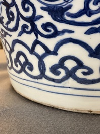 A large Chinese blue and white 'Shou' jar, Wanli mark but probably Republic