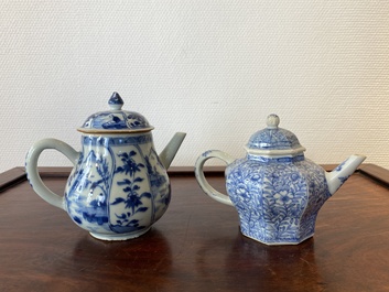 Two Chinese blue and white teapots and covers, Kangxi