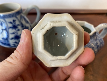 Two Chinese blue and white teapots and covers, Kangxi