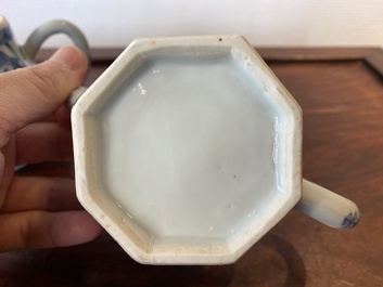 Two Chinese blue and white teapots and covers, Kangxi