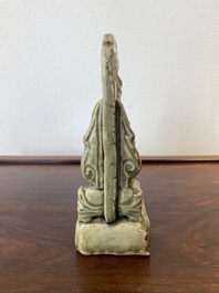 A small Chinese Longquan celadon table screen, Ming