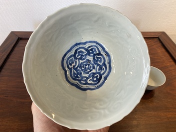 Drie Chinese blauw-witte kommen, Ming
