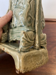 A small Chinese Longquan celadon table screen, Ming
