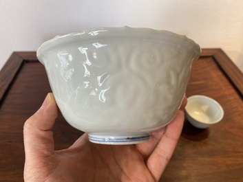 Drie Chinese blauw-witte kommen, Ming