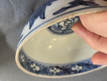 Drie Chinese blauw-witte kommen, Ming
