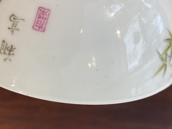 A Chinese famille rose bowl, Yongzheng mark, 20th C.