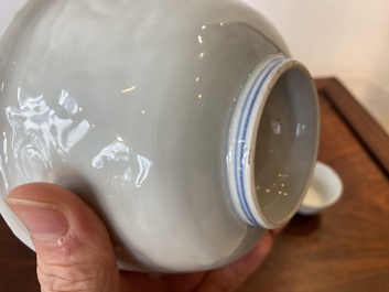 Drie Chinese blauw-witte kommen, Ming