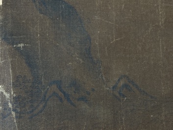 Bo Yuan 伯遠: 'A groom leads a horse', ink and colour on silk, probably Ming