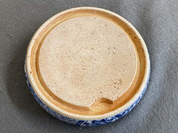 A Chinese blue and white ink stone, Kangxi