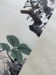 Toegeschreven aan Yan Bolong 顏伯龍 (1898-1955): 'Vogels', inkt en kleur op papier