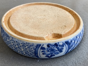 A Chinese blue and white ink stone, Kangxi