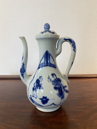 Een Chinese blauw-witte 'Xi Xiang Ji' dekselkan, Xuande merk, Kangxi