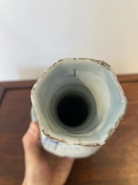 A Chinese blue and white 'Wang Xizhi' bottle vase, Transitional period